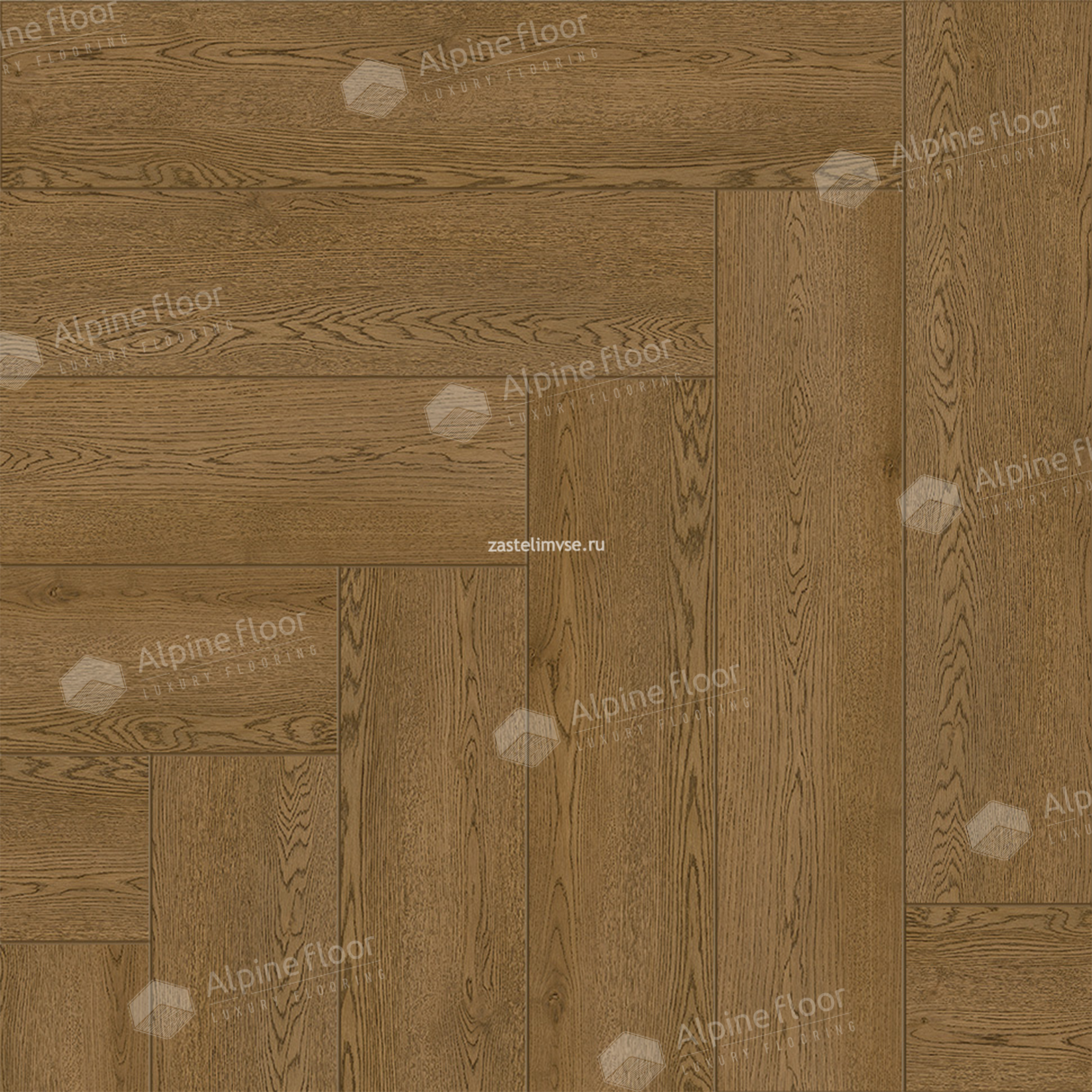Клеевая LVT плитка AlpineFloor Parquet LVT Дуб Селена ECO 16-32