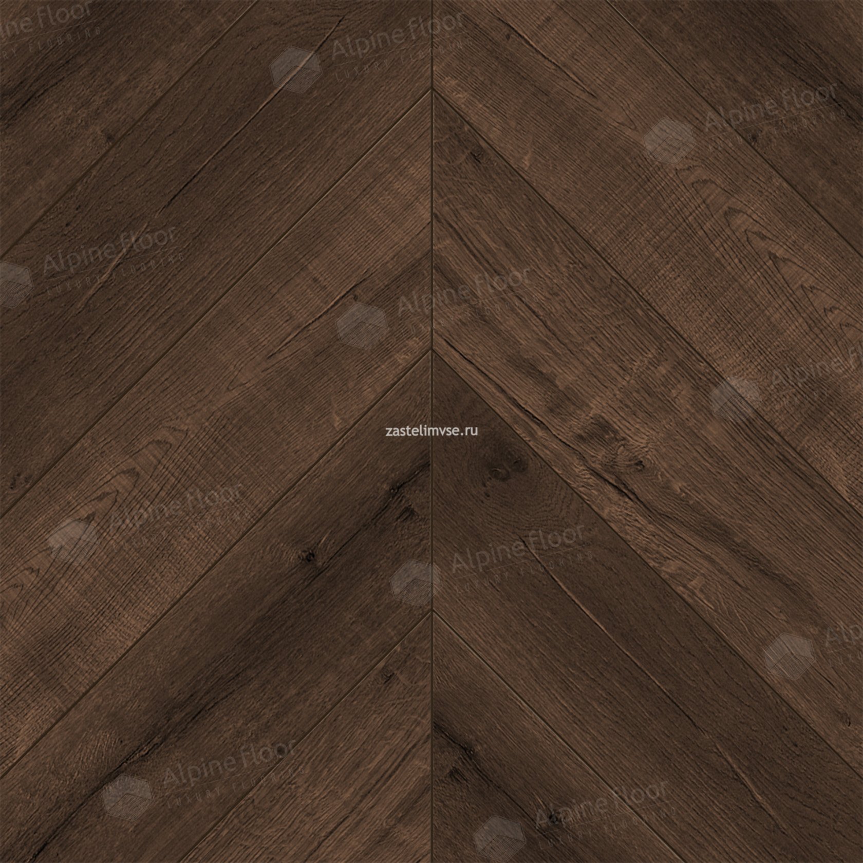 Кварцвиниловый ламинат AlpineFloor Chevron Alpine Дуб Мокка Chevron ECO 18-12