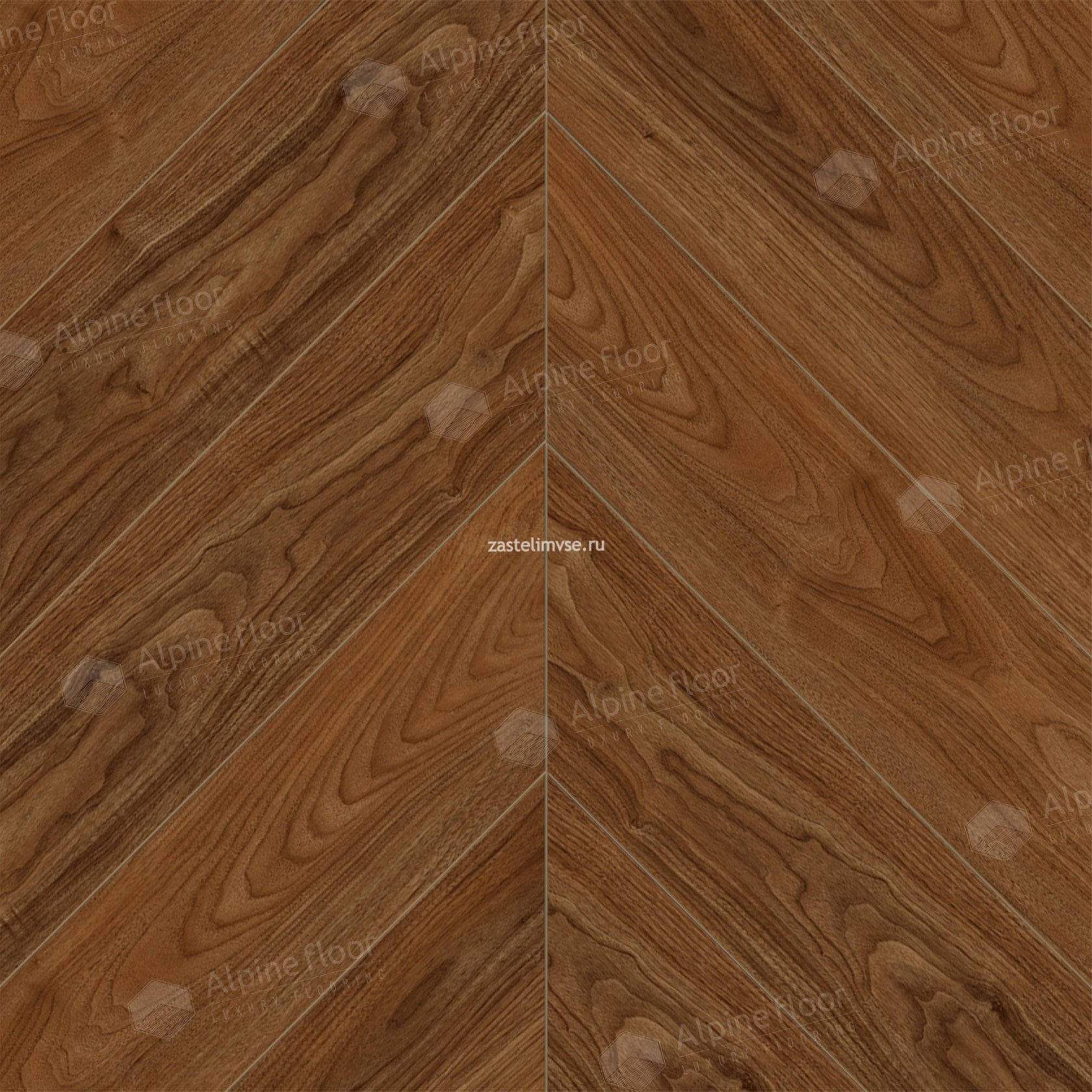 Кварцвиниловый ламинат AlpineFloor Chevron Alpine Орех Нойер Chevron ECO 18-22