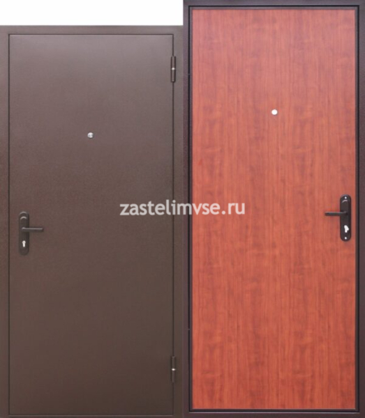 Дверь металлическая 45 мм Прораб антик медь мет/панель рустикальный дуб 960мм