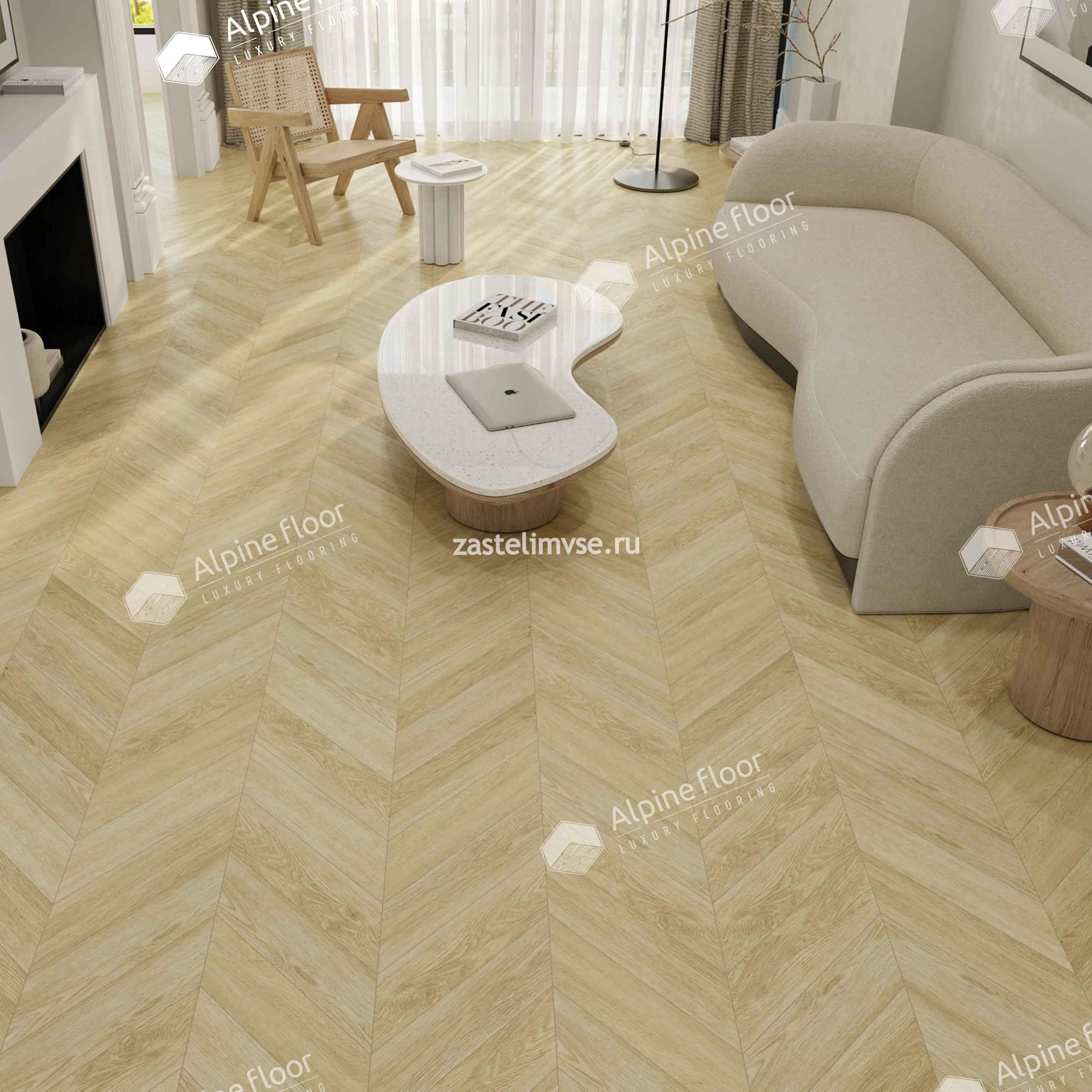 Кварцвиниловый ламинат AlpineFloor Chevron Alpine Дуб Ваниль Селект Chevron ECO 18-2