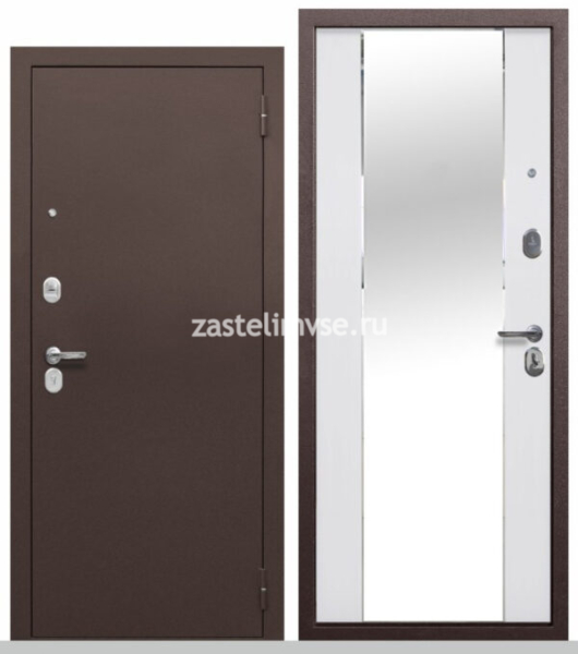 Дверь металлическая Тайга 7 см Зеркало 960мм