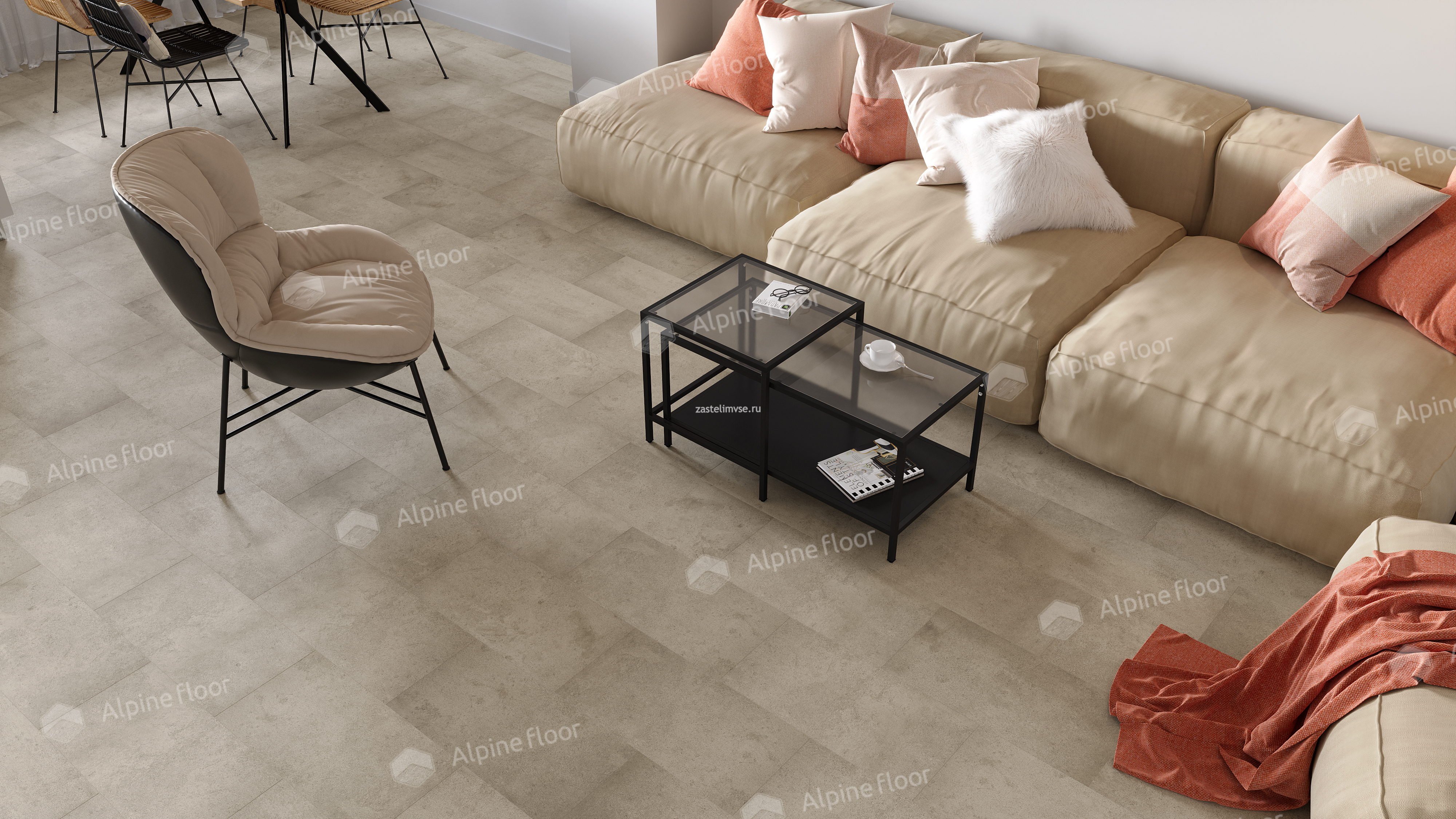 Кварцвиниловый ламинат AlpineFloor Stone Mineral Core Зион ECO 4-24