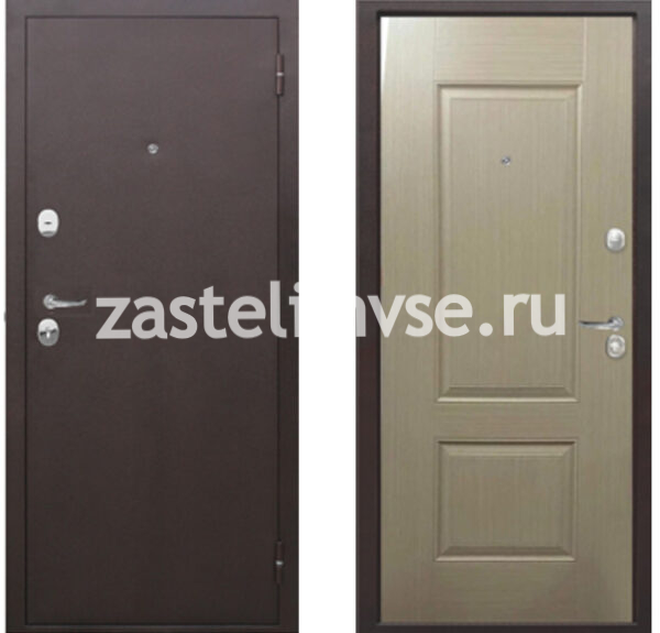 Дверь металлическая Тайга 7 см Бежевый Клен 860мм