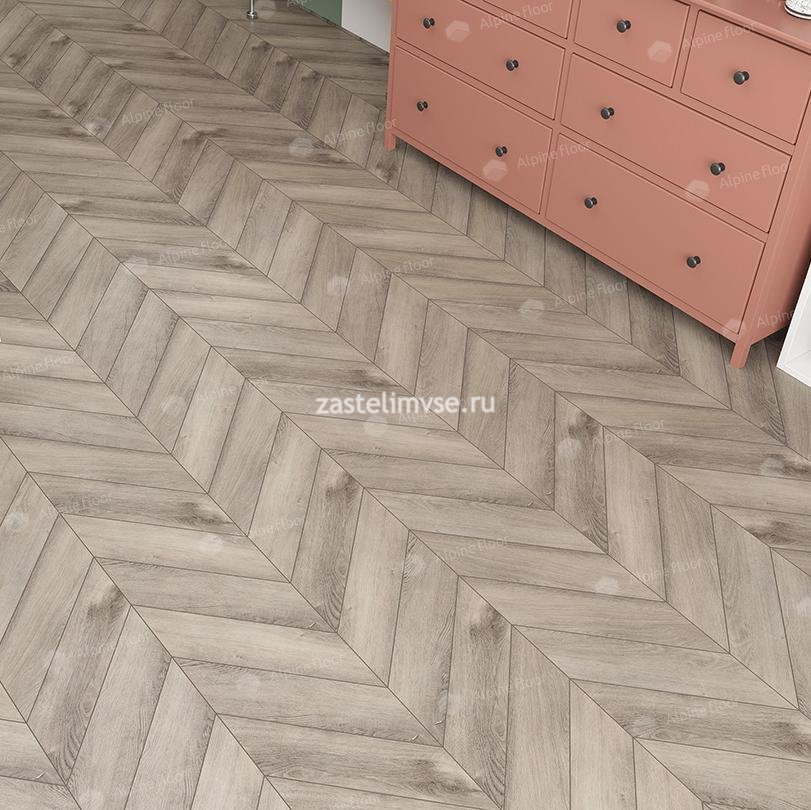 Кварцвиниловый ламинат AlpineFloor Chevron Alpine Дуб Исида Chevron ECO 18-8