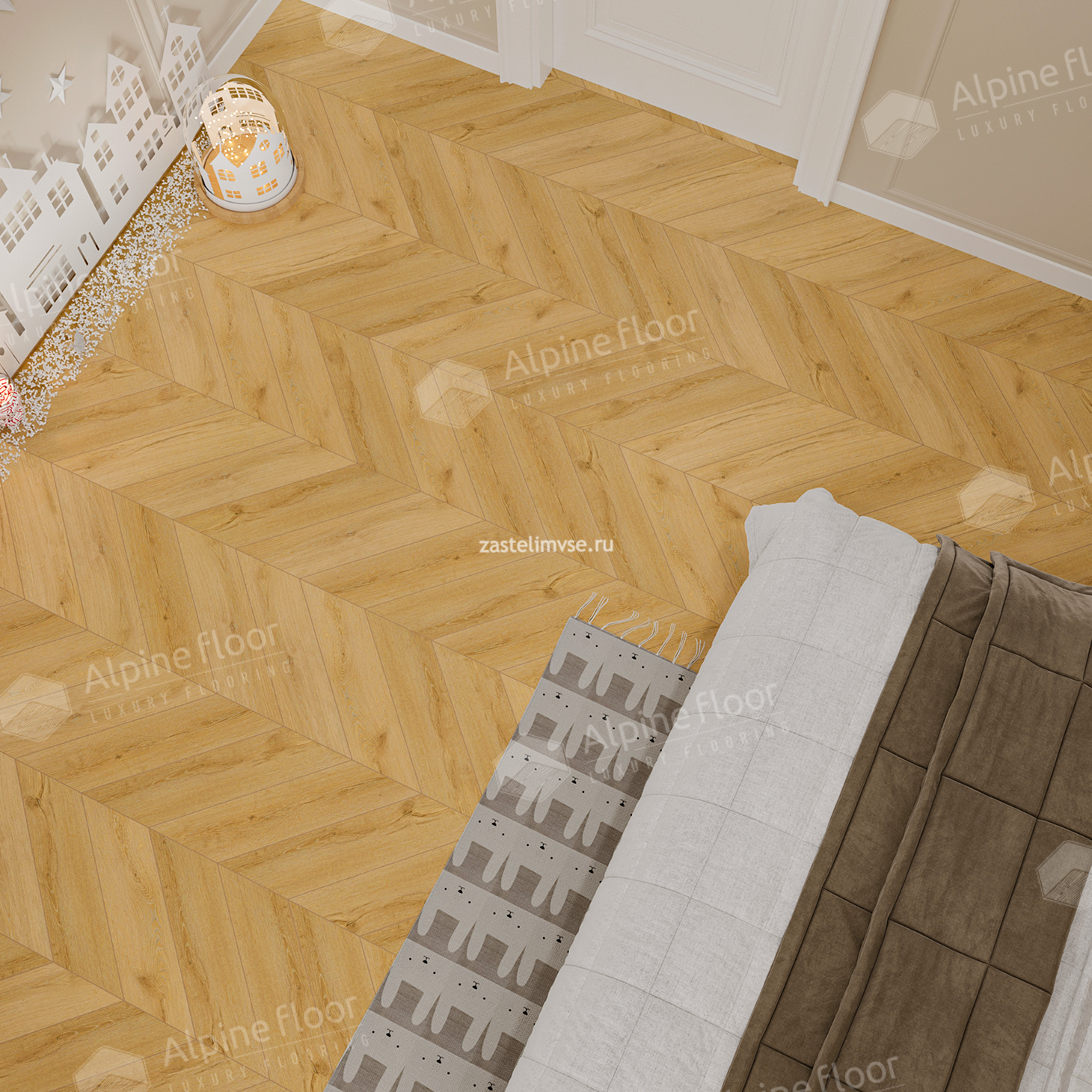 Кварцвиниловый ламинат AlpineFloor Chevron Alpine Caldo Chevron ECO 18-20